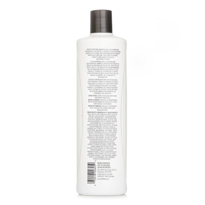 Nioxin Derma Purifying System 1 Cleanser Shampoo (Natural Hair, Light Thinning)(Random Packaging) 500ml