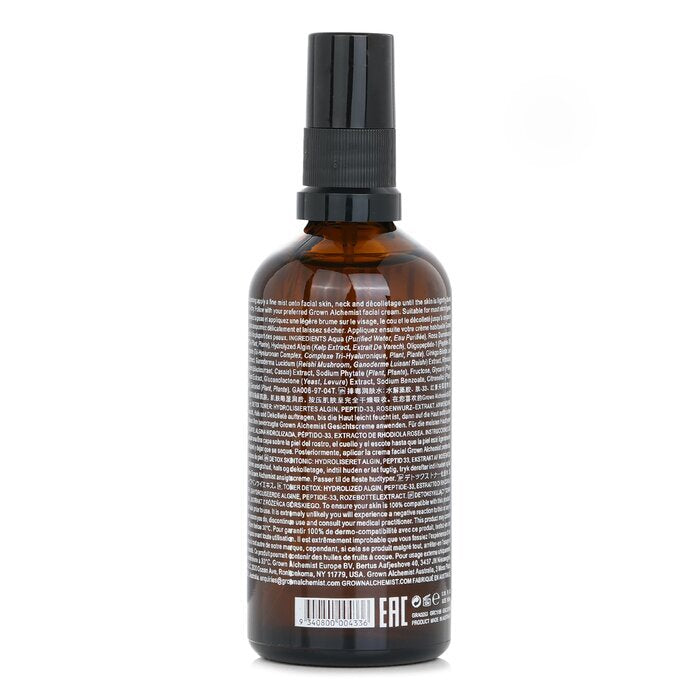 Grown Alchemist Detox Toner – Hydrolysiertes Algin, Peptid-33 und Rhodiola Rosea-Extrakt, 100 ml/3,38 oz