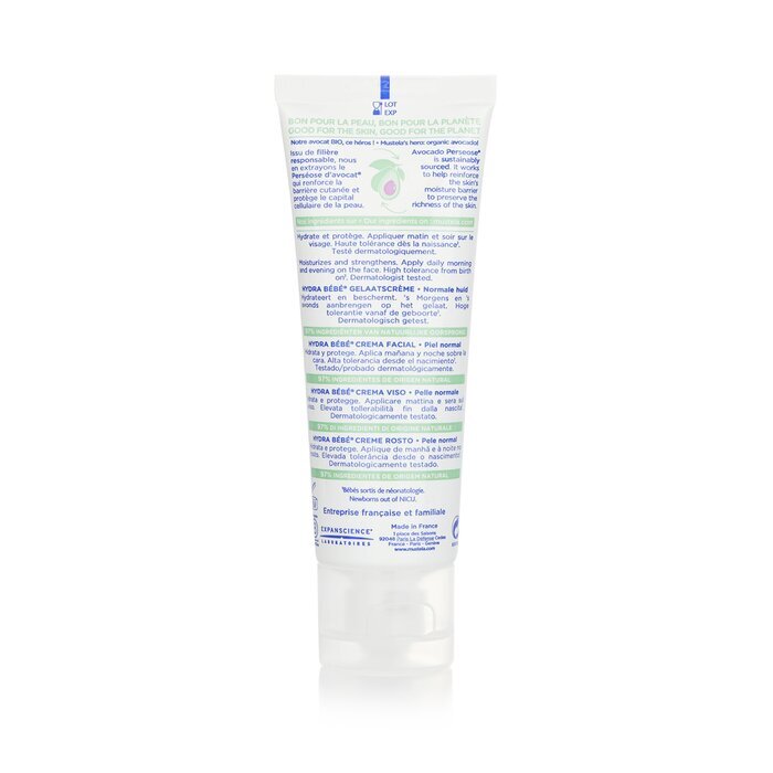 Mustela Hydra-Bebe Gezichtscrème met biologische avocado - Normale huid 40 ml/1,35 oz