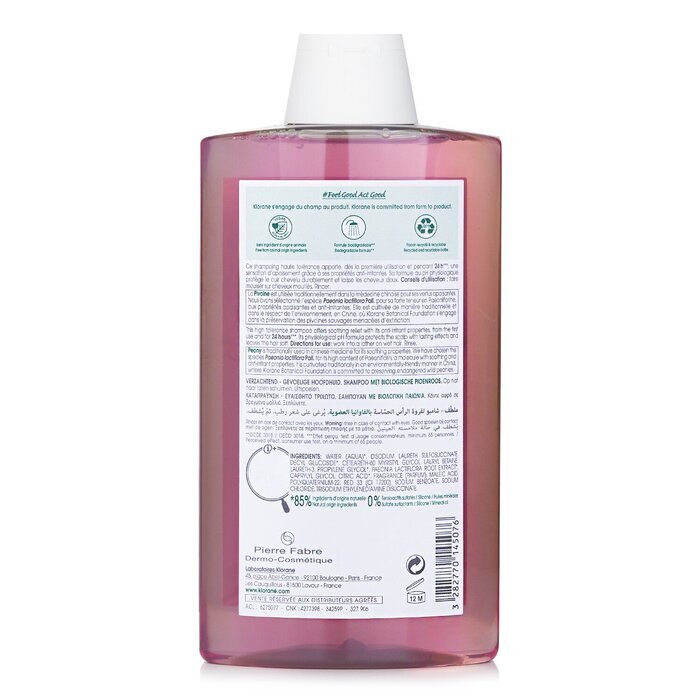 Klorane Shampoo Pfingstrosenextrakt gereizte Kopfhaut 400ml/13,5oz
