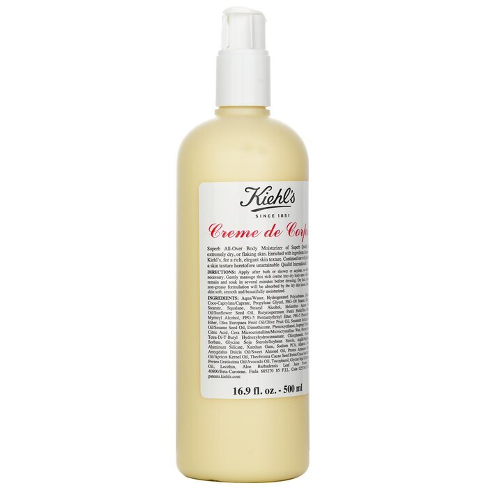 Kiehl's Crème De Corps Body Moisturizer met pomp 500ml