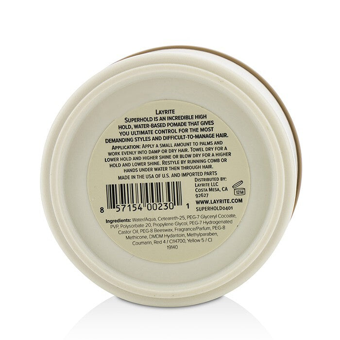 Layrite Superhold Pomade (hoge hold, medium glans, wateroplosbaar) 120 g/4,25 oz
