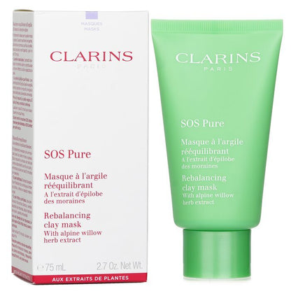Clarins SOS Pure Masque Argile Rééquilibrant au Saule des Alpes - Peaux Mixtes à Grasses 75ml/2.3oz