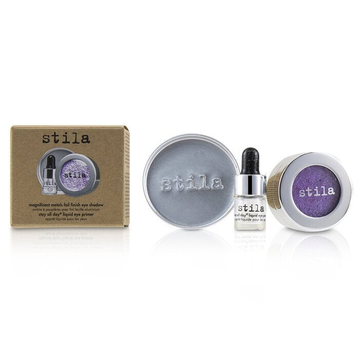 Stila Magnificent Metals Foil Finish Oogschaduw met Mini Stay All Day Liquid Eye Primer - # Metallic Violet 2 stuks