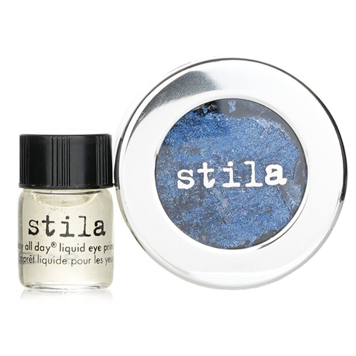 Stila Magnificent Metals Foil Finish Oogschaduw met Mini Stay All Day Liquid Eye Primer - Metallic Kobalt 2 stuks