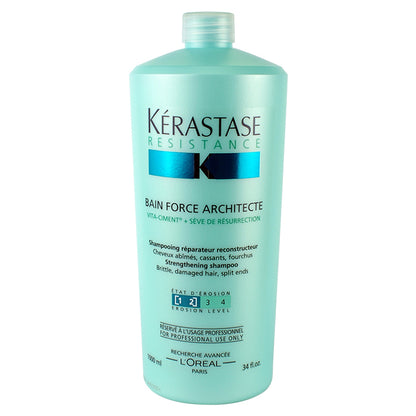 Kerastase Resistance Bain Force Architecte Stärkendes Shampoo (für brüchiges, strapaziertes Haar, Spliss) 1000ml/34oz