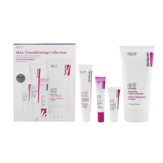 StriVectin Collection Transformante pour la Peau (Trio Format Complet) : Nettoyant 150ml + Concentré Yeux (30ml+7ml) + Base Yeux 10ml 4pcs
