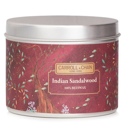 Bougie en étain Carroll & Chan 100 % cire d'abeille - Bois de santal indien (8x6) cm