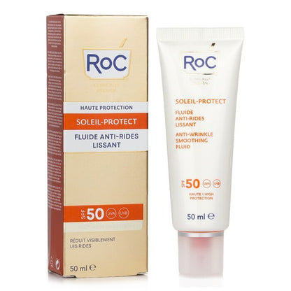 ROC Soleil-Protect Anti-Wrinkle Smoothing Fluid SPF 50 UVA & UVB (Visibly Reduces Wrinkles) 50ml