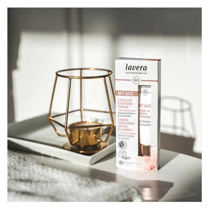 Lavera My Age Augen- und Lippenkonturcreme mit Bio-Hibiskus und Ceramiden – für reife Haut, 15 ml