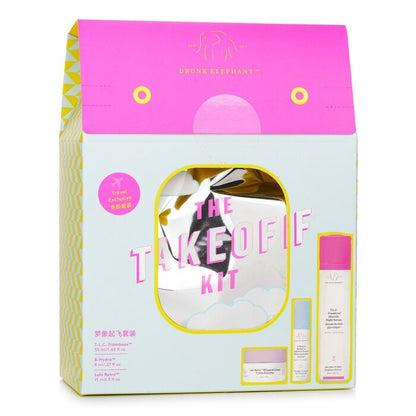 Drunk Elephant The TakeOff Kit: TLC Framboos Nachtserum 50 ml + B-Hydra Serum 8 ml + Lala Retro Schlagsahne 15 ml 3-tlg.