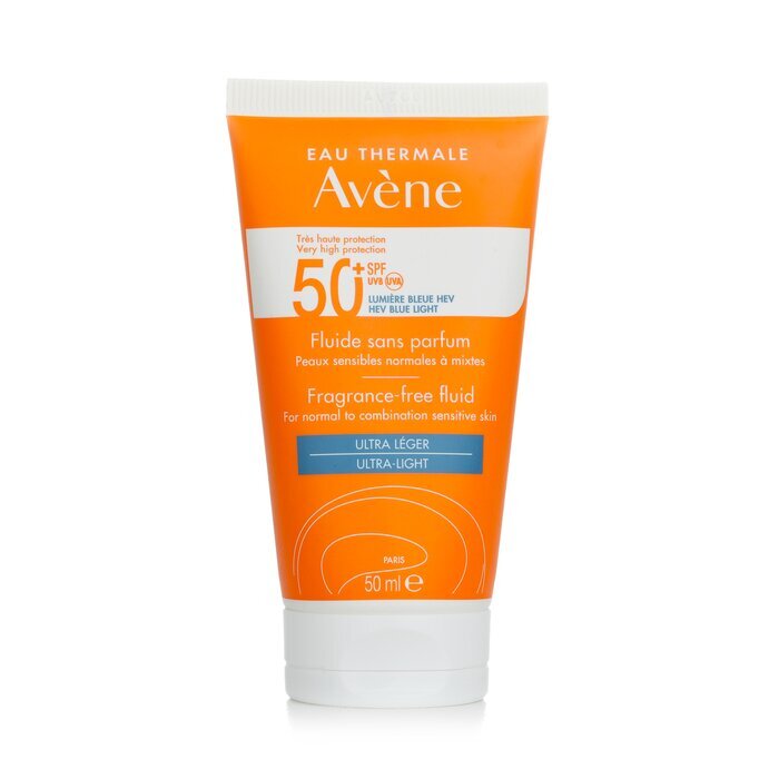 Avene Fluid mit sehr hohem Schutz, parfümfrei, LSF 50+ – für normale bis empfindliche Mischhaut, 50 ml