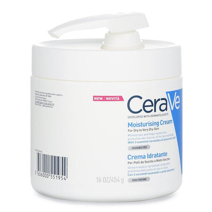 CeraVe Hydraterende Crème voor Droge tot Zeer Droge Huid (Met Pomp) 454 g/16 oz