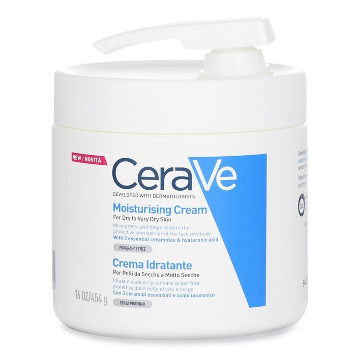 CeraVe Hydraterende Crème voor Droge tot Zeer Droge Huid (Met Pomp) 454 g/16 oz