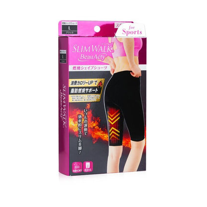 SlimWalk Compression Fat-Burning Support Shape Shorts -  Black (Size: L) 1pair