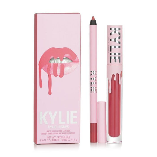 Kylie By Kylie Jenner Matte Lip Kit: Matter flüssiger Lippenstift 3 ml + Lipliner 1,1 g – Nr. 500 Kristen Matte, 2-tlg.