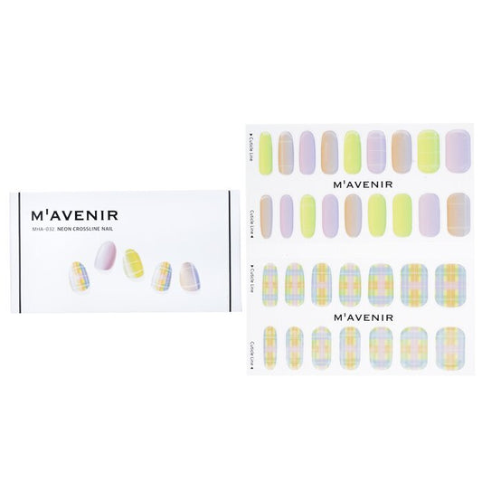 Mavenir Nagelaufkleber (gemustert) – # Neon Crossline Nail 32 Stück