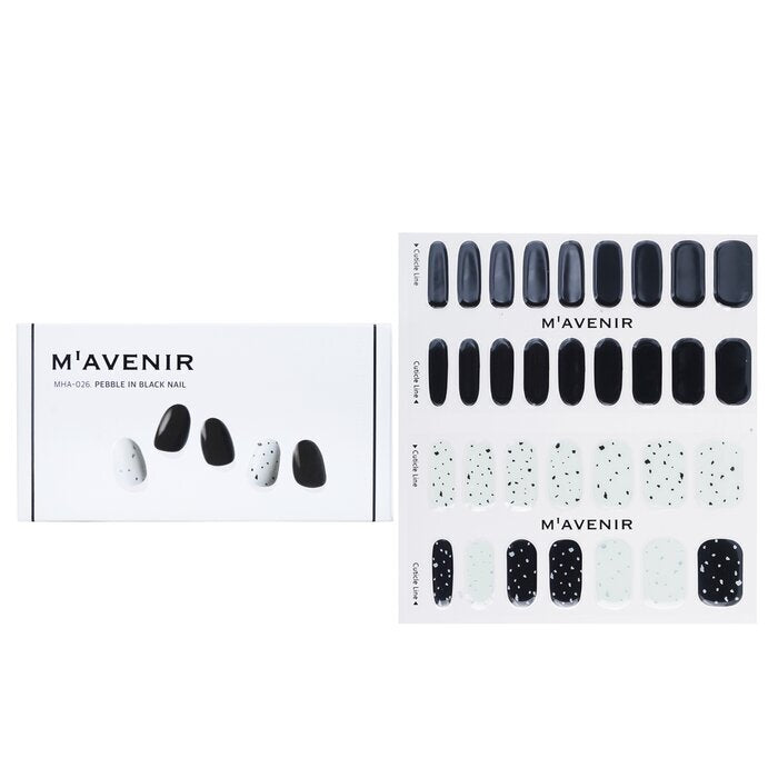 Mavenir Nagelsticker (Zwart) - # Pebble In Black Nail 32 stuks