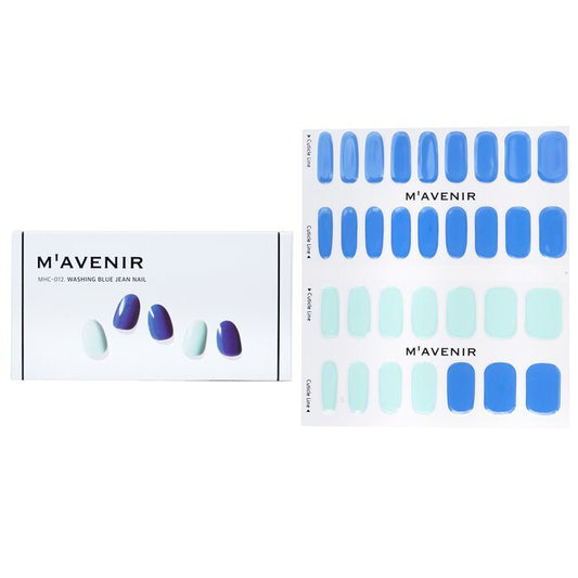 Mavenir Nagelaufkleber (blau) – # Washing Blue Jean Nail, 32 Stück