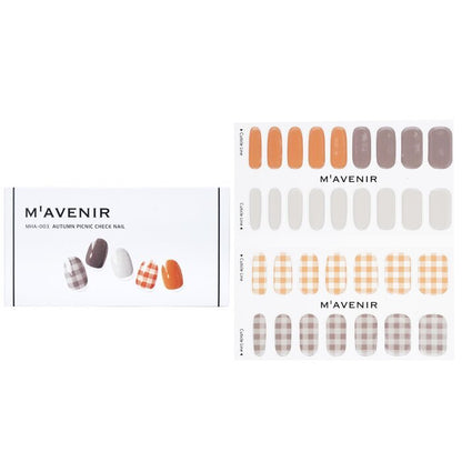 Mavenir Nagelaufkleber (gemustert) – # Autumn Picnic Check Nail 32 Stück