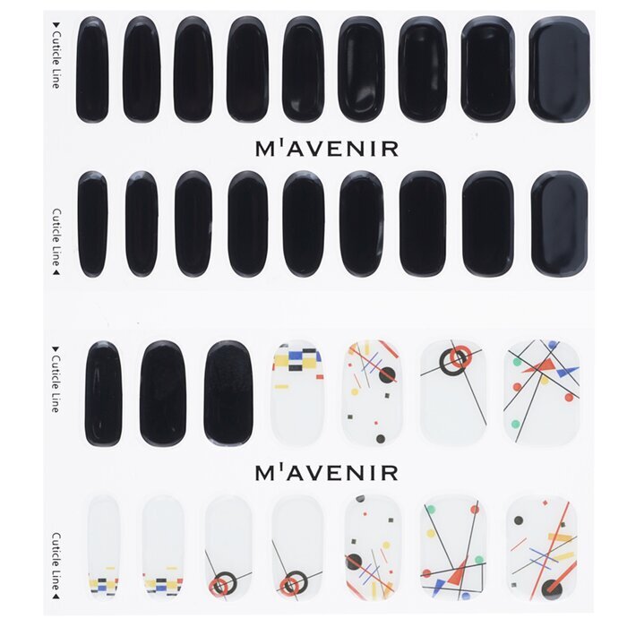 Mavenir Nail Sticker (Zwart) - # Kandinsky Segment Nail 32 stuks