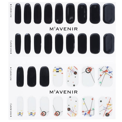 Mavenir Nail Sticker (Zwart) - # Kandinsky Segment Nail 32 stuks