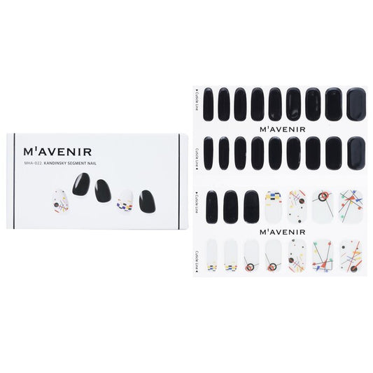 Mavenir Nail Sticker (Zwart) - # Kandinsky Segment Nail 32 stuks