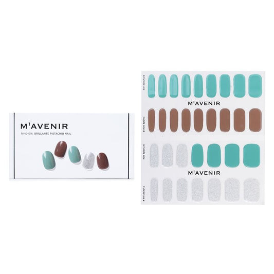 Mavenir Nagelsticker (geassorteerde kleuren) - # Brillante Pistachio Nail 32 stuks