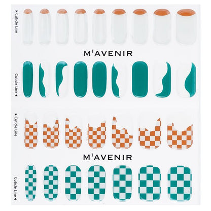 Mavenir Nagelaufkleber (gemustert) – # Wave Checkerboard Nail 32 Stück