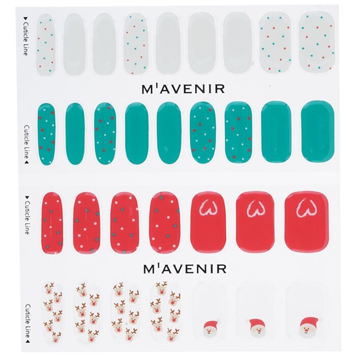 Mavenir Nagelsticker (geassorteerde kleuren) - # Lovely Deer Santa Nail 32 stuks