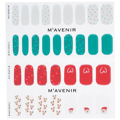Mavenir Nagelsticker (geassorteerde kleuren) - # Lovely Deer Santa Nail 32 stuks