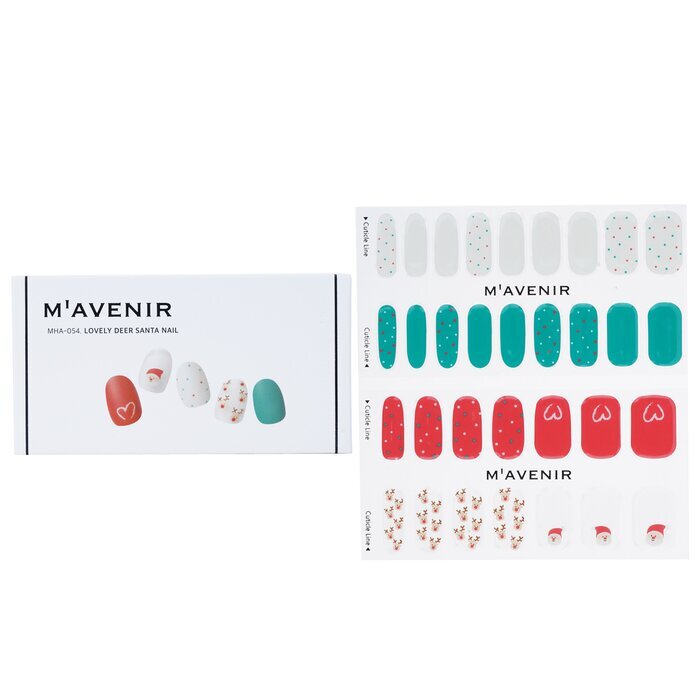 Mavenir Nagelsticker (geassorteerde kleuren) - # Lovely Deer Santa Nail 32 stuks