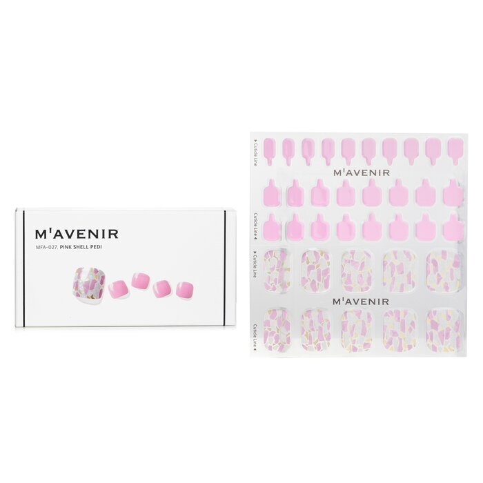 Mavenir Nail Sticker (Roze) - # Pink Shell Pedi 36 stuks