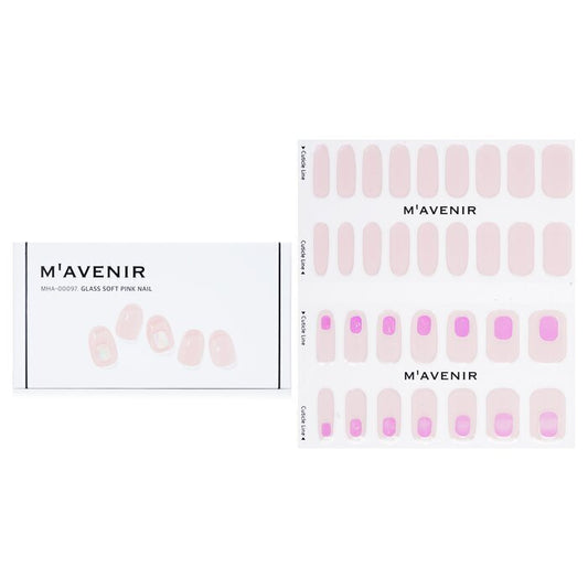 Mavenir Nagelaufkleber (Pink) – # Glass Soft Pink Nail, 32 Stück