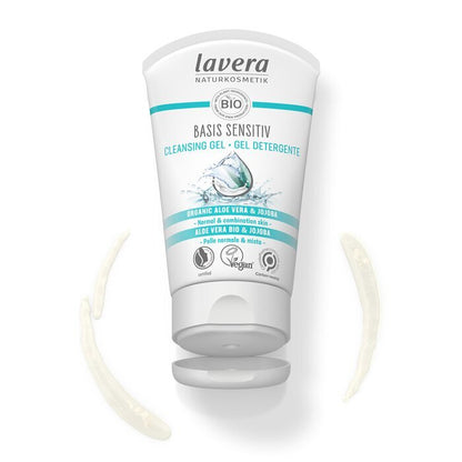 Lavera Basis Sensitiv Reinigungsgel - Bio-Aloe Vera &amp; Jojoba (Für normale &amp; Mischhaut) 125ml/4oz