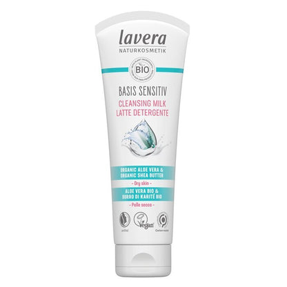 Lavera Basis Sensitiv Cleansing Milk - Organic Aloe Vera & Organic Shea Butter (For Dry & Sensitive Skin) 125ml