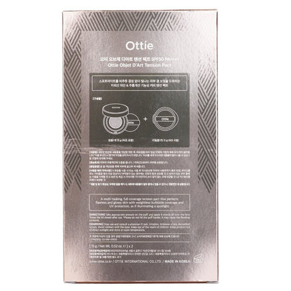 Ottie Objet D'art Tension Pact SPF50 PA++++ &amp; Nachfüllung Nr. 23 Natural 2x15g/0,52oz