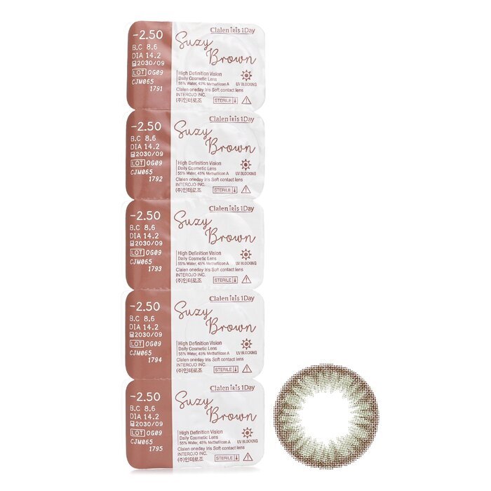 Clalen Iris 1Day Suzy Brown -2.50 5pcs x 1 strip