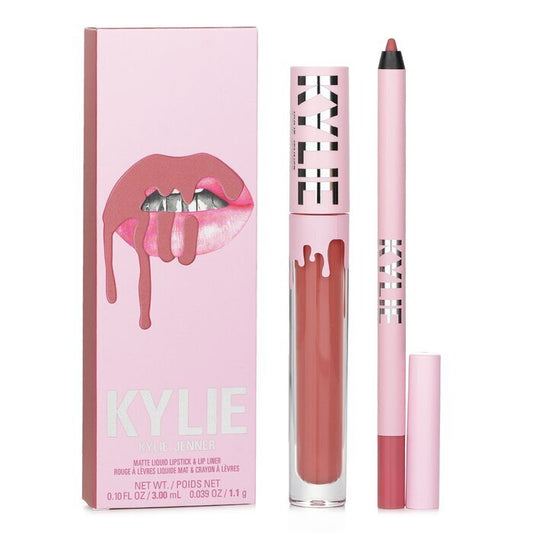 Kylie By Kylie Jenner Matte Lip Kit: Matter flüssiger Lippenstift 3 ml + Lipliner 1,1 g – Nr. 301 Angel, 2-tlg.