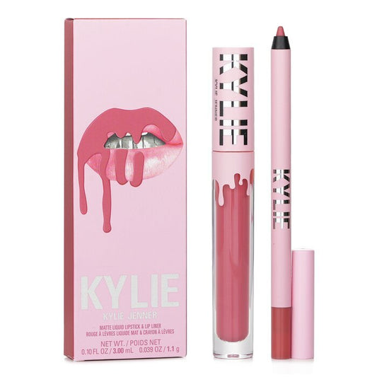 Kylie By Kylie Jenner Matte Lip Kit: Matter flüssiger Lippenstift 3 ml + Lipliner 1,1 g – Nr. 302 Snow Way Bae, 2-tlg.