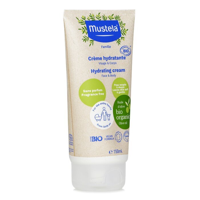 Mustela Biologische Hydraterende Gezichts- en Lichaamscrème met Olijfolie (Parfumvrij) 150ml/5oz