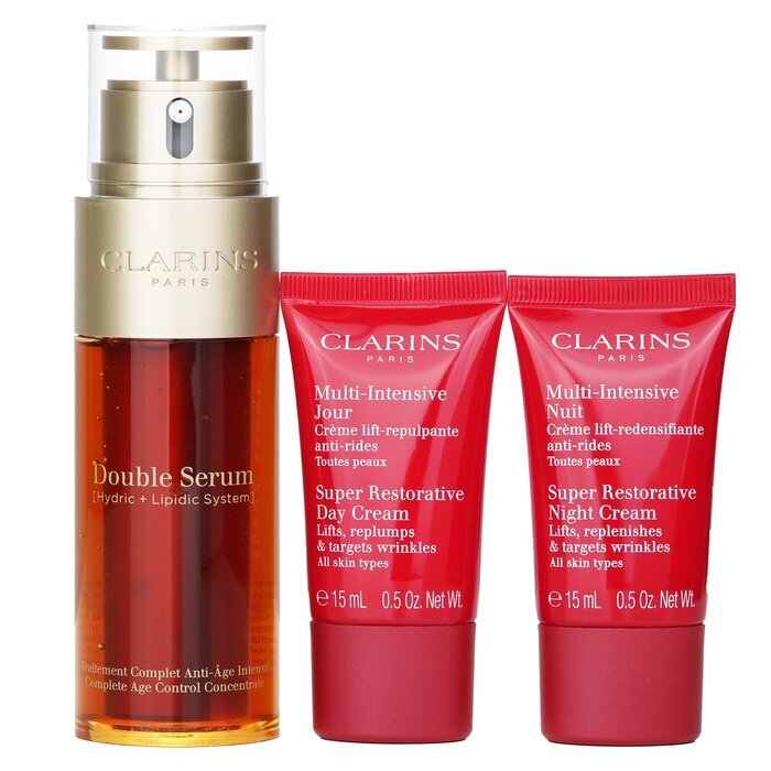 Clarins Rituale Double Serum &amp; Multi Intensive Set: 3 Stück + 1 Beutel