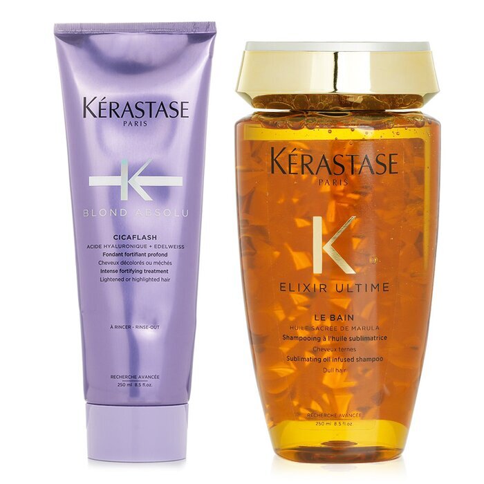 Kerastase Blond Absolu Set 3: Shampoo &amp; Versterkende Behandeling (Gebleekt of Gehighlight Haar) 2 stuks
