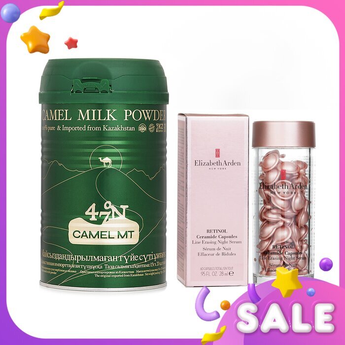 Elizabeth Arden 【Camel Milk Powder Anti-Aging Hydration Set】Improves Digestion. Anti-wrinkle. All-Night Care. 2pcs