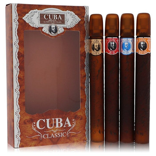 Fragluxe Cuba Gold Gift Set - Cuba Variety Set includes All Four Sprays, Cuba Red, Cuba Blue, Cuba Gold and Cuba Orange