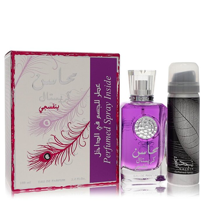 Lattafa Lattafa Mahasin Crystal Violet Eau De Parfum Spray with Deodorant Spray 3.4 oz 100ml/3.4oz