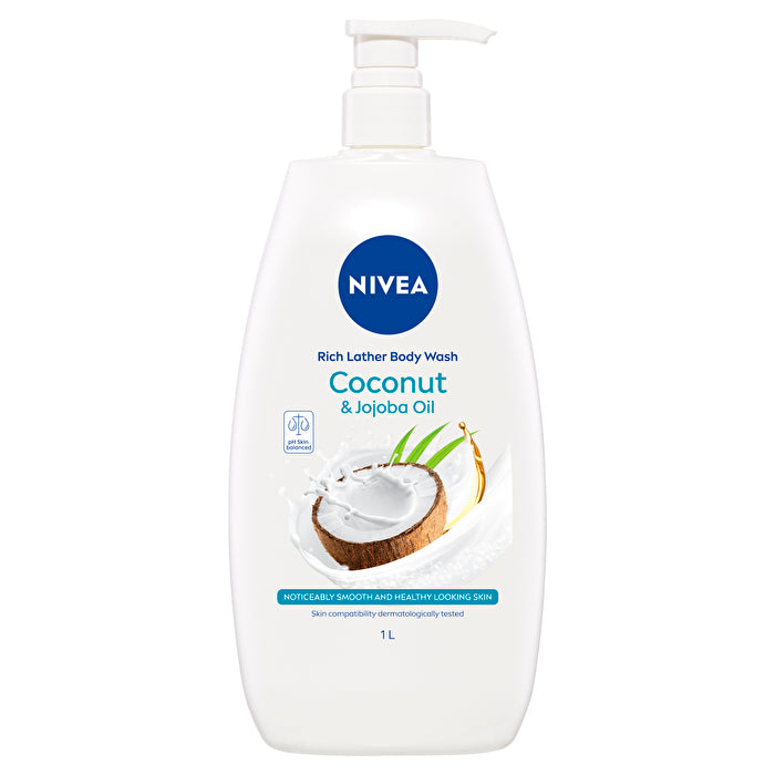Nivea Rich Lather Body Wash Coconut Jojoba 1000ml